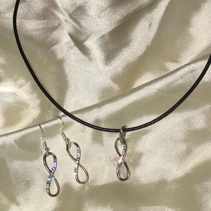 Infinity means never ends Necklace & earrings NEW